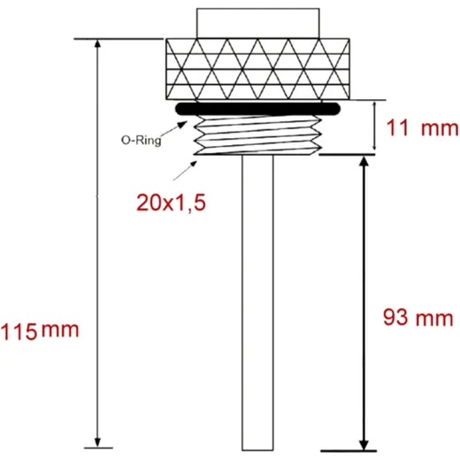 Öltemperatur Direktmesser JMP 20X1. 5 mm Alternative: 7090070 p