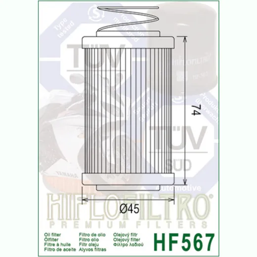 HIFLOFILTRO Ölfilter - HF567 für: MV Agusta für BRUTALE1000, BRUTALE1090, BRUTALE920