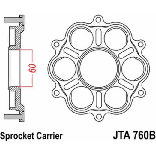 JT SPROCKETS Kettenradträger - 6 Silentblock für: Ducati