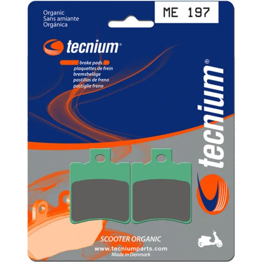 TECNIUM Scooter Organische Bremsbeläge - ME197 für Malaguti, Benelli, Aprilia