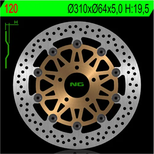 NG BRAKES Bremsscheibe schwimmend - 120 für Suzuki GS500, GSF1200BANDIT, GSF400BANDIT