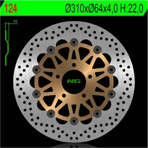 NG BRAKES Floating - 124 for Suzuki GSX-R1100, GSX-R750