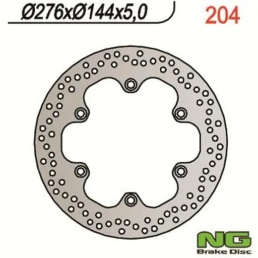 NG BRAKES Bremsscheibe starr - 204 für Honda CB1000F, CBR125R, CBR600F Triumph TIGER900