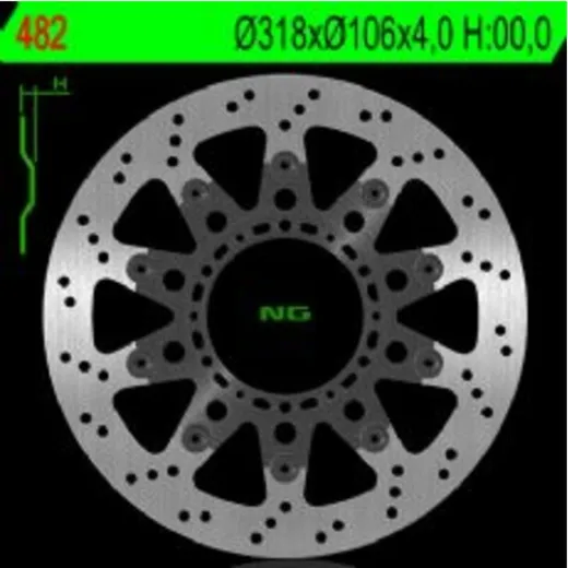 NG BRAKES Bremsscheibe schwimmend - 482 für Honda NSR125R