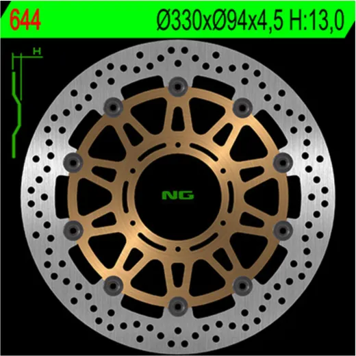 NG BRAKES Bremsscheibe schwimmend - 644 für Honda CBR900RR
