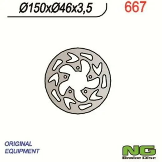 NG BRAKES Bremsscheibe starr - 667 für GAS GAS EC50BOY, TXTBOY50, TXTCADET50
