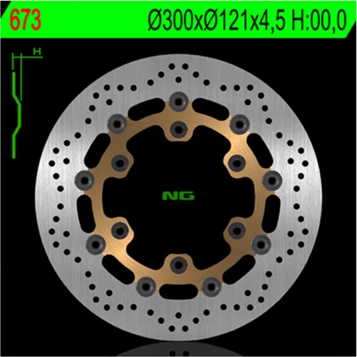NG BRAKES Bremsscheibe schwimmend - 673 für Suzuki DR650, XF650