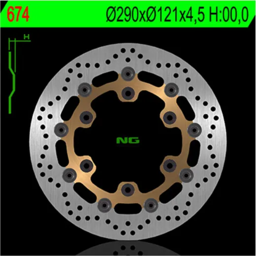 NG BRAKES Bremsscheibe schwimmend - 674 für Suzuki DR650