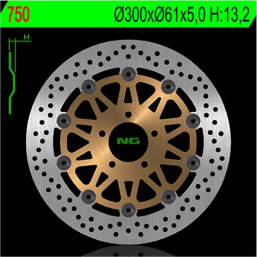 NG BRAKES Bremsscheibe schwimmend - 750 für Kawasaki ELIMINATOR600, GPZ1100, GTR1000