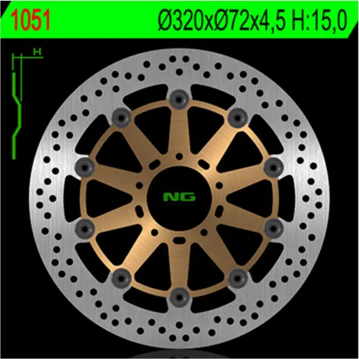NG BRAKES Bremsscheibe schwimmend - 1051 für Ducati 1100MONSTER, 749, 998MONSTER
