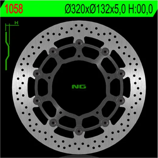 NG BRAKES Bremsscheibe schwimmend - 1058 für Yamaha FZ1S, MT-10, XVS1300CUSTOM