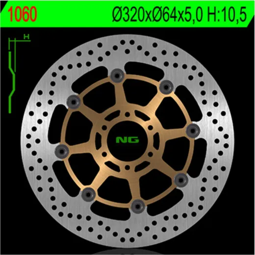 NG BRAKES Bremsscheibe schwimmend - 1060 für Ducati, für: Moto Guzzi, Aprilia