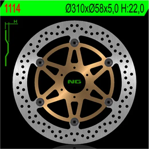NG BRAKES Bremsscheibe schwimmend - 1114 für Honda CBR1100XX