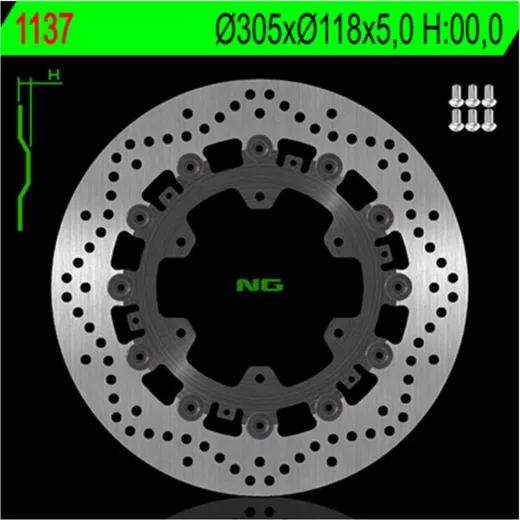 NG BRAKES Bremsscheibe schwimmend - 1137 für BMW K1100LT, K1100RS, K1