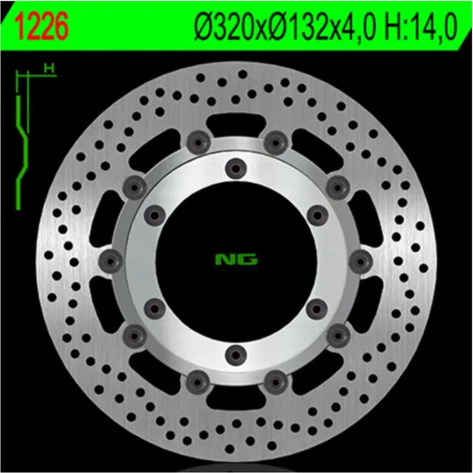 NG BRAKES Bremsscheibe schwimmend - 1226 für Yamaha XT660