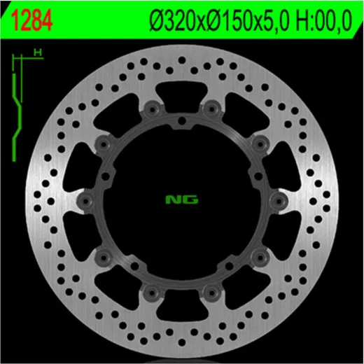 NG BRAKES Bremsscheibe schwimmend - 1284 für Triumph SPEEDTRIPLE1050, TROPHY1215SE