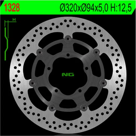 NG BRAKES Bremsscheibe schwimmend - 1328 für Honda VFR1200F