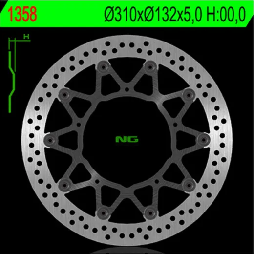 NG BRAKES Bremsscheibe schwimmend - 1358 für Yamaha YZF-R1