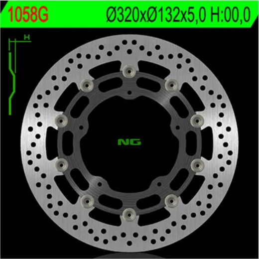 NG BRAKES Bremsscheibe schwimmend - 1058G für Yamaha FZ1N, FZ1S, MT-10