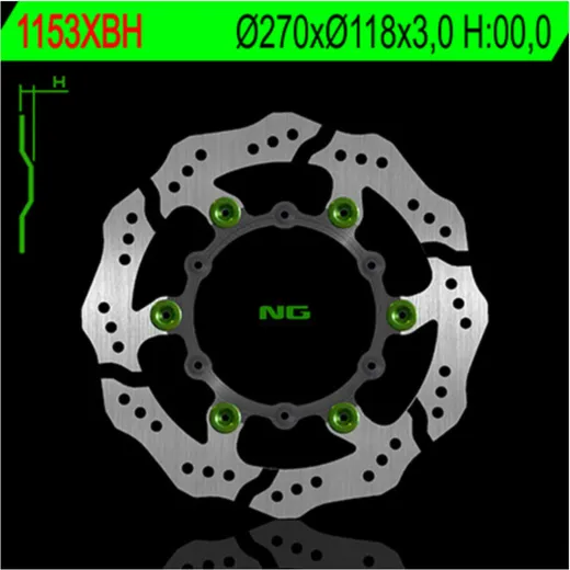 NG BRAKES Petal Bremsscheibe schwimmend - 1153XBH für Yamaha, Suzuki, Fantic