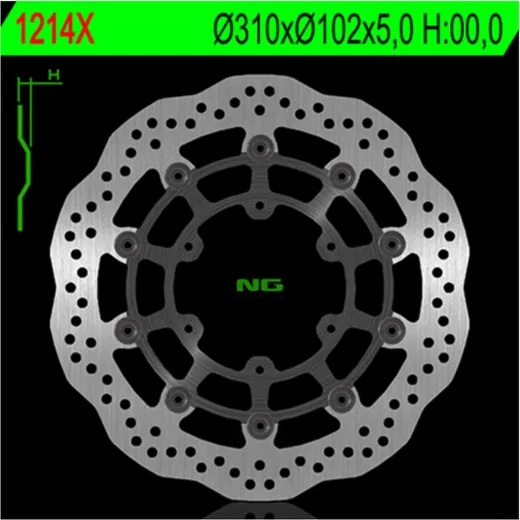 NG BRAKES Petal Bremsscheibe schwimmend - 1214X für Suzuki GSX-R1000