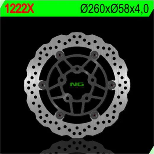 NG BRAKES Petal Bremsscheibe schwimmend - 1222X für Kymco DOWNTOWN/SUPERDINK125, DOWNTOWN300, DOWNTOWN350 Kawasaki J125, J300