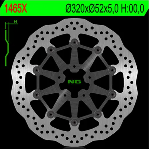 NG BRAKES Petal Bremsscheibe schwimmend - 1465X für Husqvarna SVARTPILEN701, VITPILEN701 KTM 690DUKE