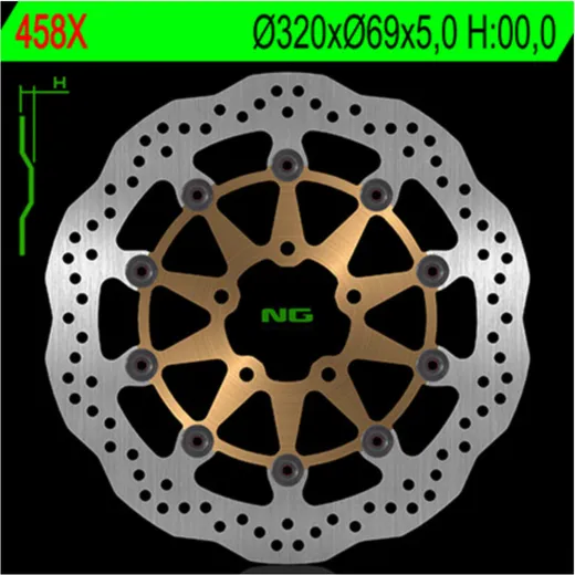 NG BRAKES Petal Bremsscheibe schwimmend - 458X für Suzuki GSX1300HAYABUSA, GSX1400, GSX-R1000