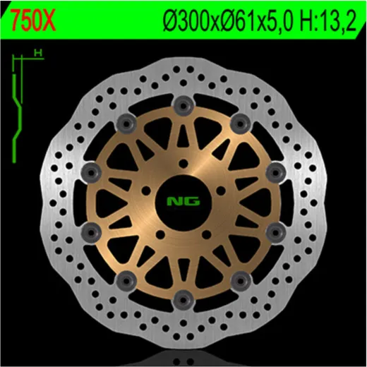 NG BRAKES Petal Bremsscheibe schwimmend - 750X für Kawasaki ELIMINATOR600, GPZ1100, GTR1000