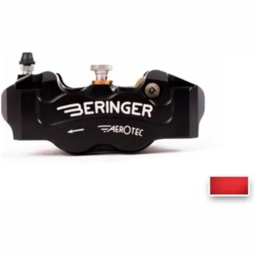 BERINGER Aerotec® Right Radial Bremssattel 4-Kolben caliper - Spacing 100mm Rot für Ducati, für: MV Agusta, KTM