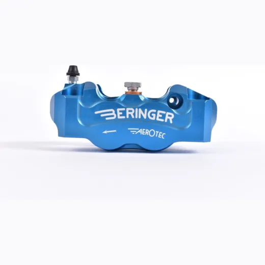 BERINGER Aerotec® Bremssattel radial links 4 Kolben Ø 32 mm Abstand 100 mm blau für Husqvarna, Suzuki, KTM