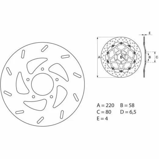 BREMBO Serie Oro Bremsscheibe starr - 68B40730 für Gilera, Aprilia, Beta