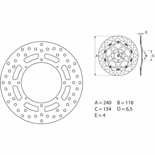 BREMBO Serie Oro Bremsscheibe starr - 68B40769 für Honda CR125R, CR250R, CR500R