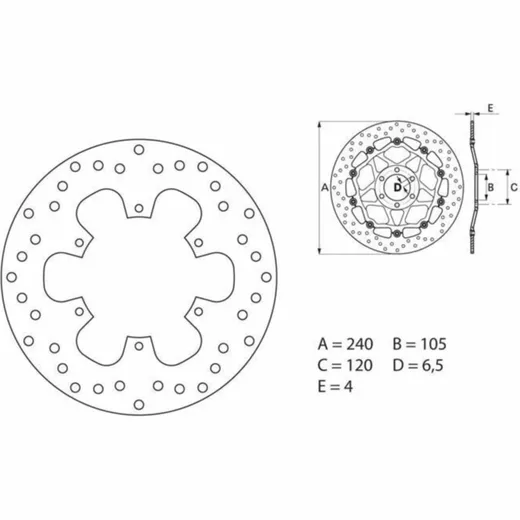 BREMBO Serie Oro Bremsscheibe starr - 68B40774 für Piaggio, Gilera, BMW