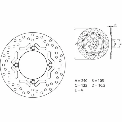 BREMBO Serie Oro Bremsscheibe starr - 68B40775 für Honda FES125PANTHEON, FES250FORESIGHT, NSS250FORZA