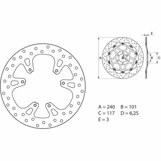 BREMBO Serie Oro Bremsscheibe starr - 68B40796 für Honda CR125R, CR250R, CR500R HM CRE125, CRE-F450R
