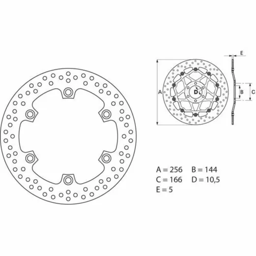BREMBO Serie Oro Bremsscheibe starr - 68B407A6 für Honda CB1300, CBR1000F, CBR1100XX
