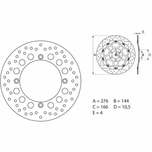 BREMBO Serie Oro Bremsscheibe starr - 68B407C7 für Honda XRV750