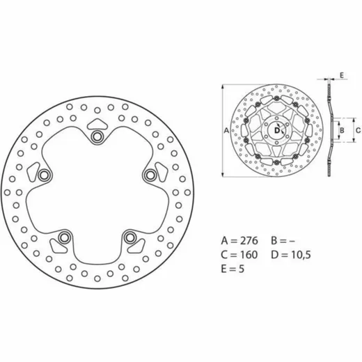 BREMBO Serie Oro Bremsscheibe starr - 68B407G9 für BMW R1200GS, R1200GSADVENTURE, R1200RT