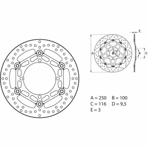 BREMBO Serie Oro Bremsscheibe schwimmend - 78B40810 für Kawasaki KDX125, KDX200, KDX220 Suzuki RM-Z250