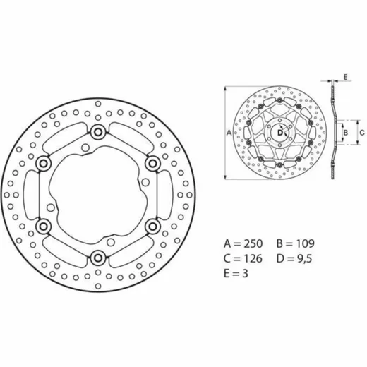 BREMBO Serie Oro Bremsscheibe schwimmend - 78B40811 für Kawasaki KX125, KX250F, KX450F