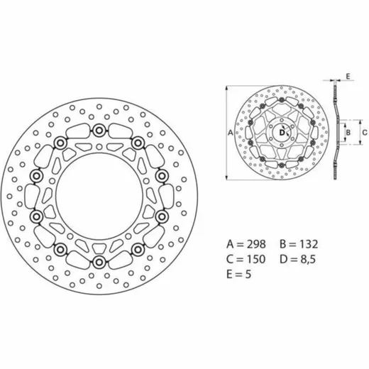 BREMBO Serie Oro Bremsscheibe schwimmend - 78B40831 für Yamaha FZ6600, FZ6600S2, MT-03