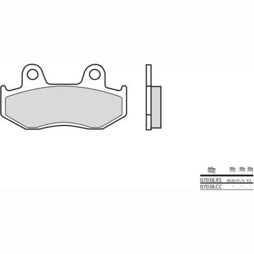 BREMBO Scooter Sintermetall Bremsbeläge - 07038XS für Honda CH125SPACY, PS125, PS150