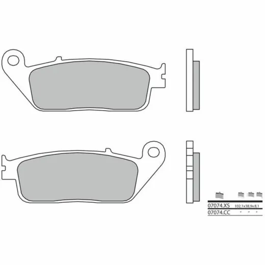 BREMBO Scooter Carbon Keramik Bremsbeläge - 07074CC für Honda, Kymco, Daelim