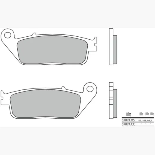 BREMBO Scooter Sintermetall Bremsbeläge - 07074XS für Kymco, Honda, BMW