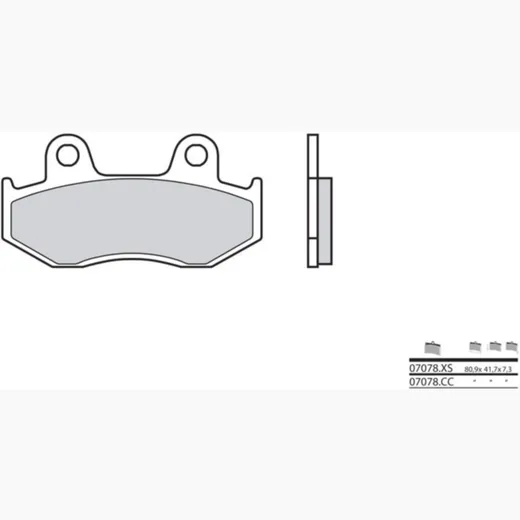BREMBO Scooter Carbon Keramik Bremsbeläge - 07078CC für Honda CH125SPACY
