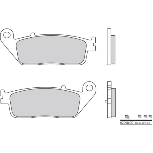BREMBO Scooter Carbon Keramik Bremsbeläge - 07098CC für Kymco MYROAD700I, XCITING400, XCITING500