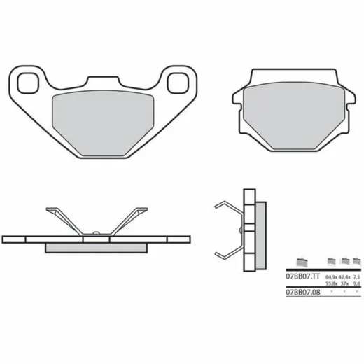 BREMBO Street Carbon Keramik Bremsbeläge - 07BB0708 für Aprilia, KTM, Husqvarna