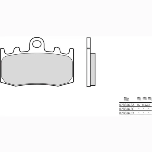 BREMBO Street Sintermetall Bremsbeläge - 07BB26LA für BMW HP2MEGAMOTO, K1200GT, K1200S