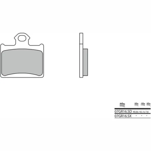 BREMBO Off-Road Sintermetall Bremsbeläge - 07GR16SX für KTM 85SX, FREERIDE250R, FREERIDE350 Husqvarna CR65, TC85